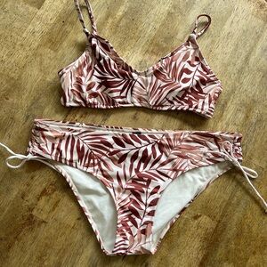 Hurley Tropical Leaf Print Bikini Set